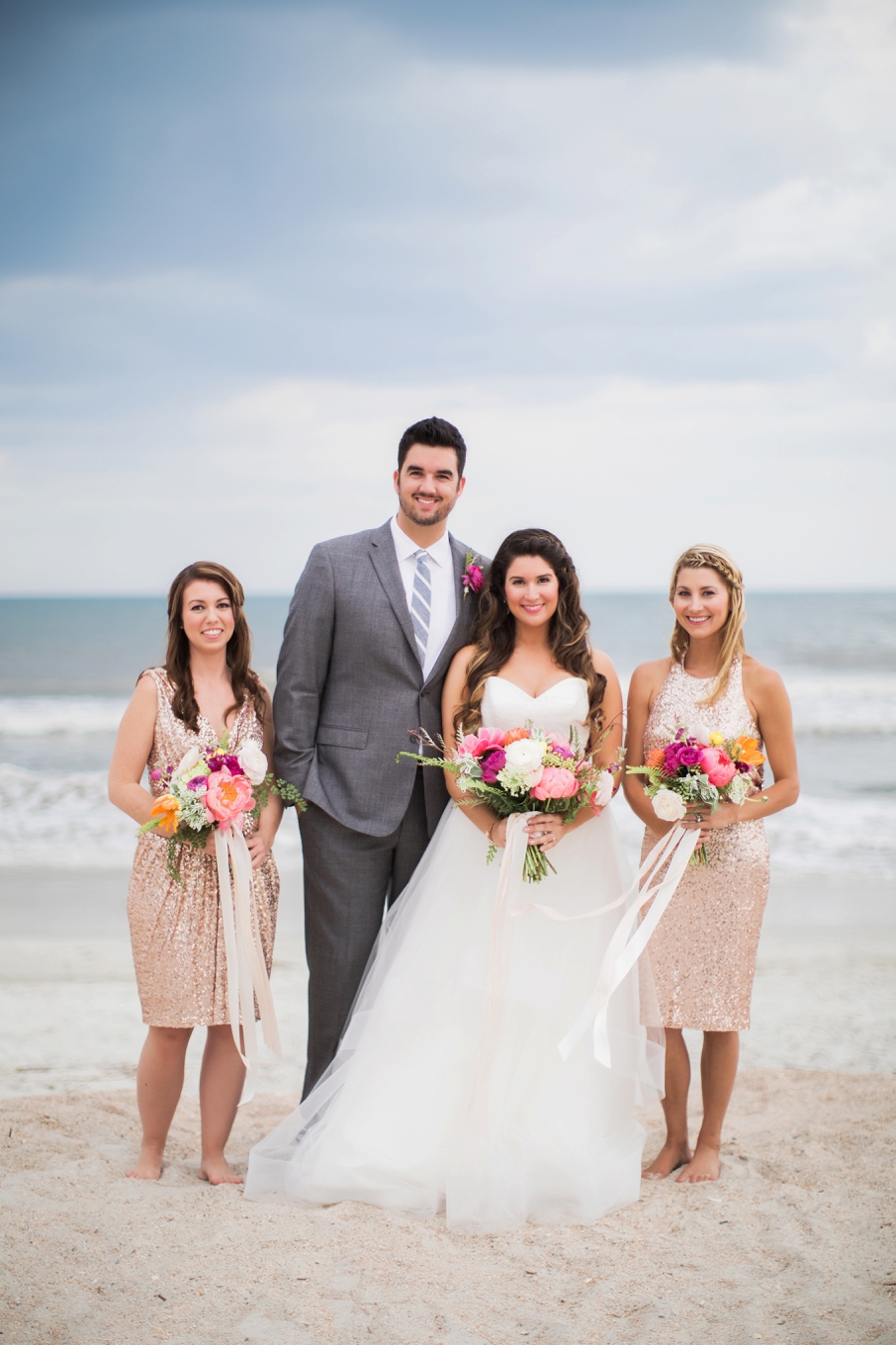 Chic Yellow & Pink Beach Wedding Ideas via TheELD.com