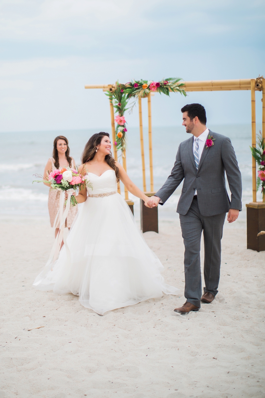 Chic Yellow & Pink Beach Wedding Ideas via TheELD.com