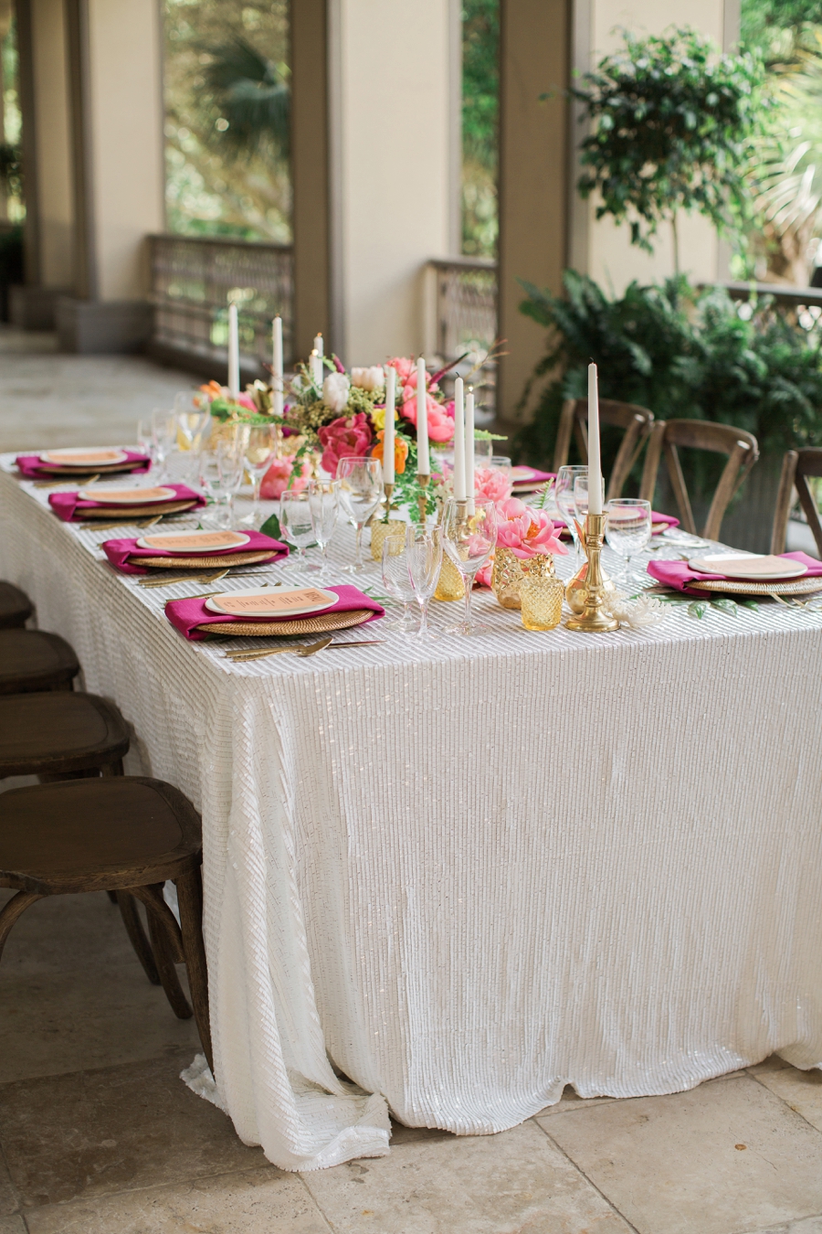 Chic Yellow & Pink Beach Wedding Ideas via TheELD.com