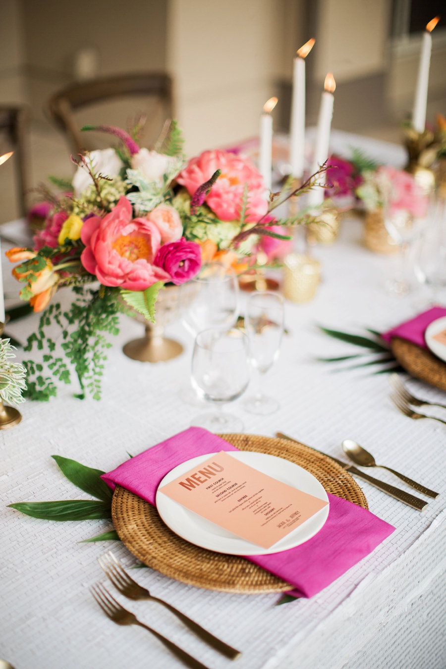 Chic Yellow & Pink Beach Wedding Ideas via TheELD.com