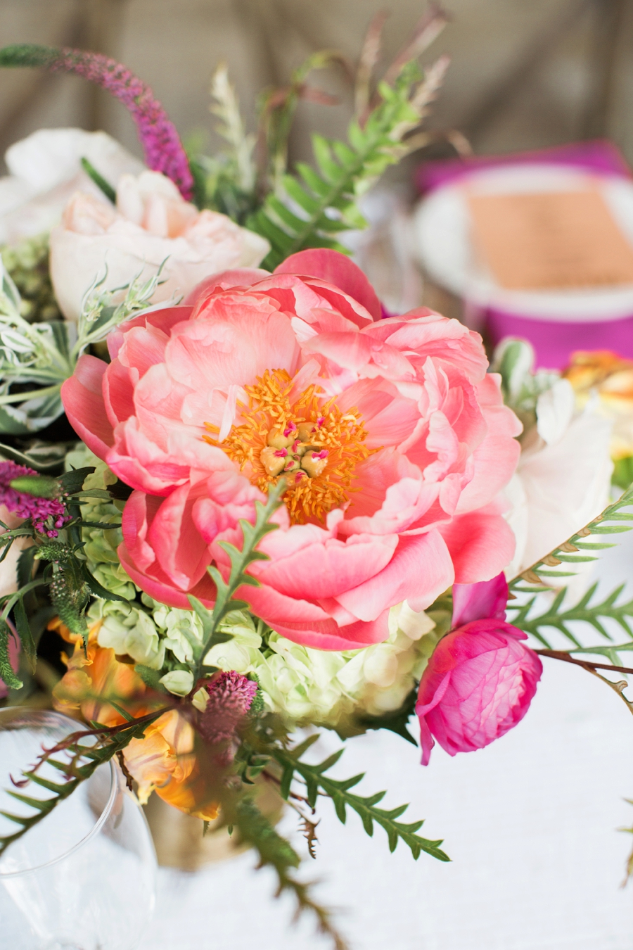 Chic Yellow & Pink Beach Wedding Ideas via TheELD.com