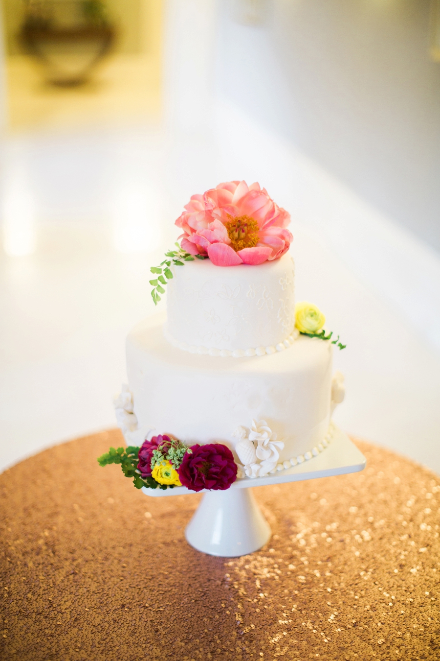 Chic Yellow & Pink Beach Wedding Ideas via TheELD.com