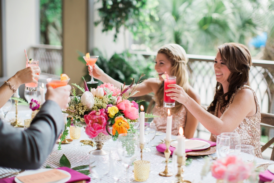 Chic Yellow & Pink Beach Wedding Ideas via TheELD.com