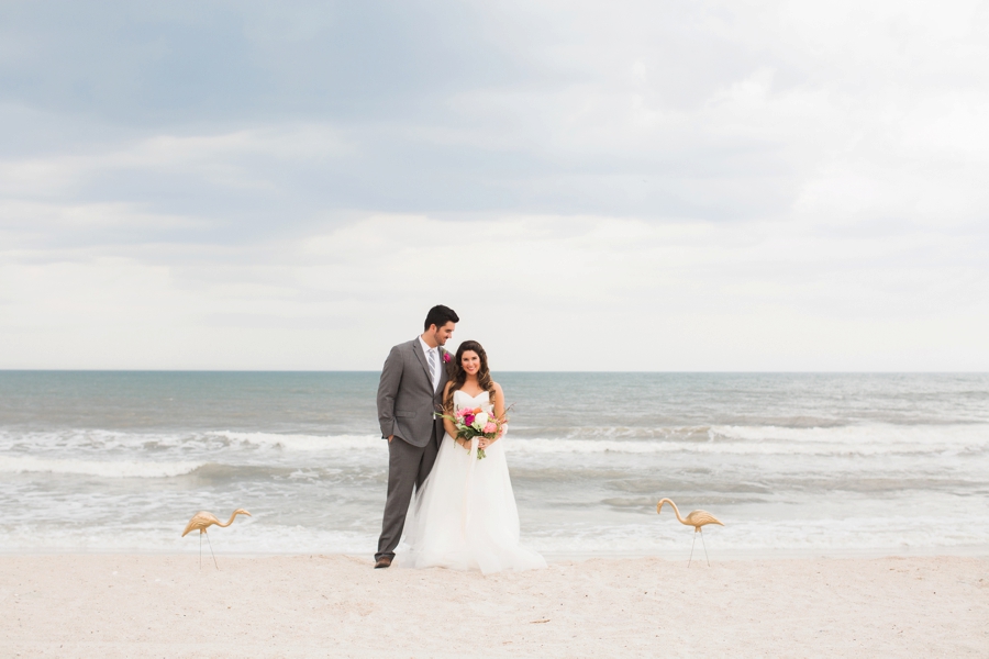 Chic Yellow & Pink Beach Wedding Ideas via TheELD.com