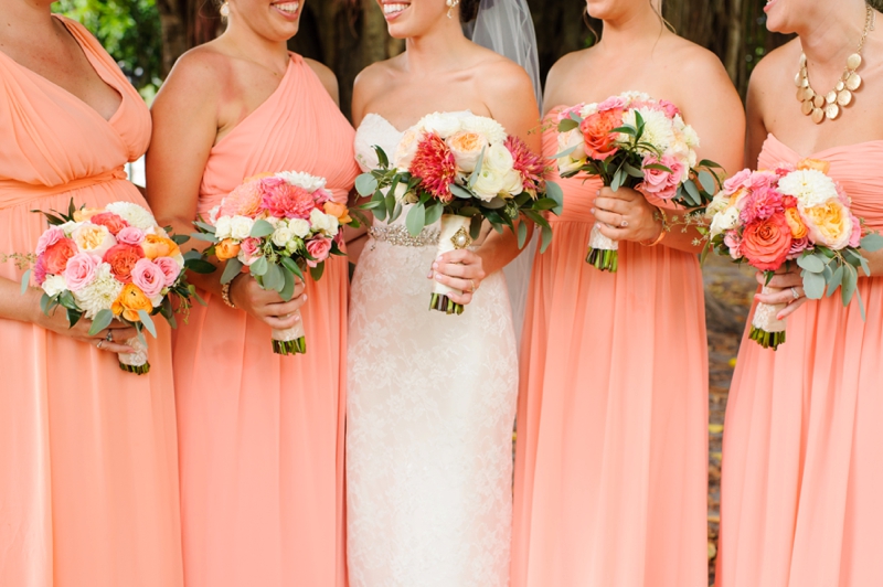 Elegant Peach & Coral St. Pete Wedding via TheELD.com