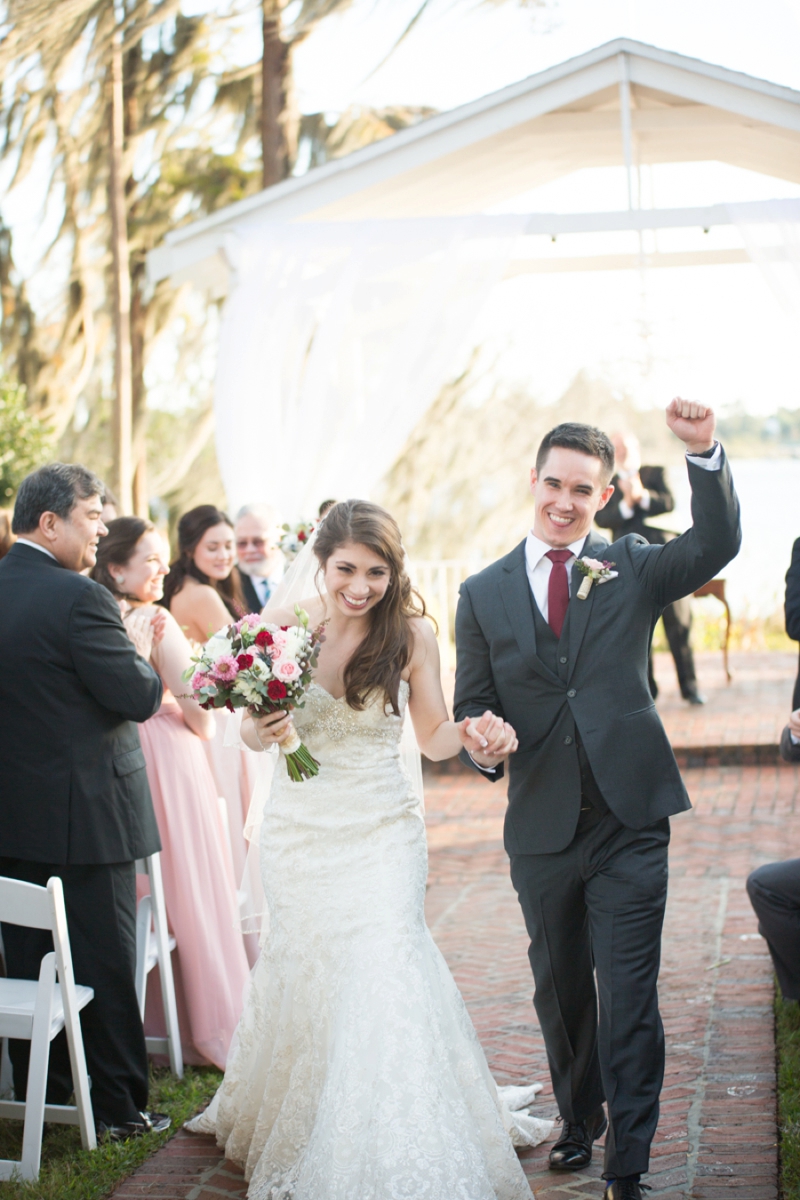 Elegant Pink & Red Wine Themed Wedding via TheELD.com