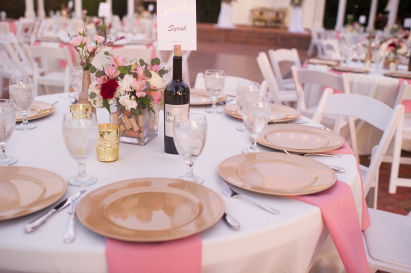 Elegant Pink & Red Wine Themed Wedding via TheELD.com