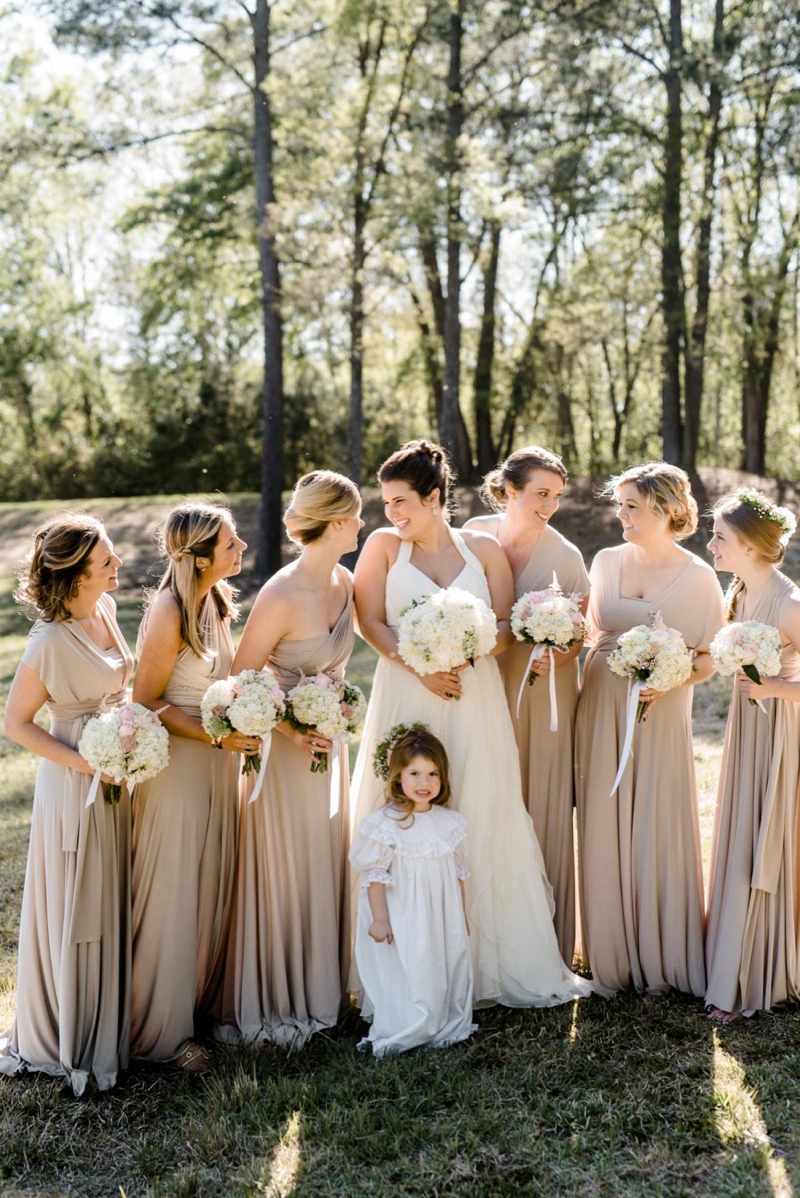 Romantic Champagne & Blush Farm Wedding via TheELD.com