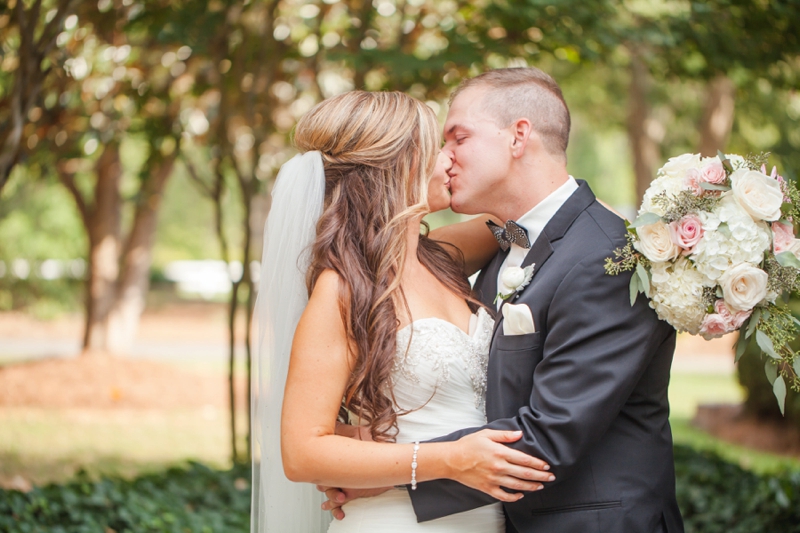 Elegant Pink & Gray North Carolina Wedding via TheELD.com