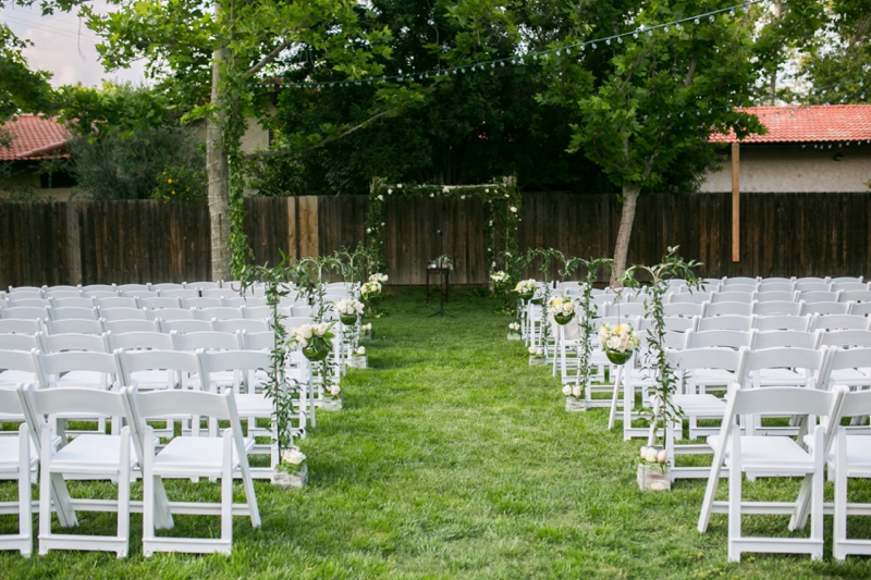 Pink & Navy Vintage Rustic Backyard Wedding via TheELD.com