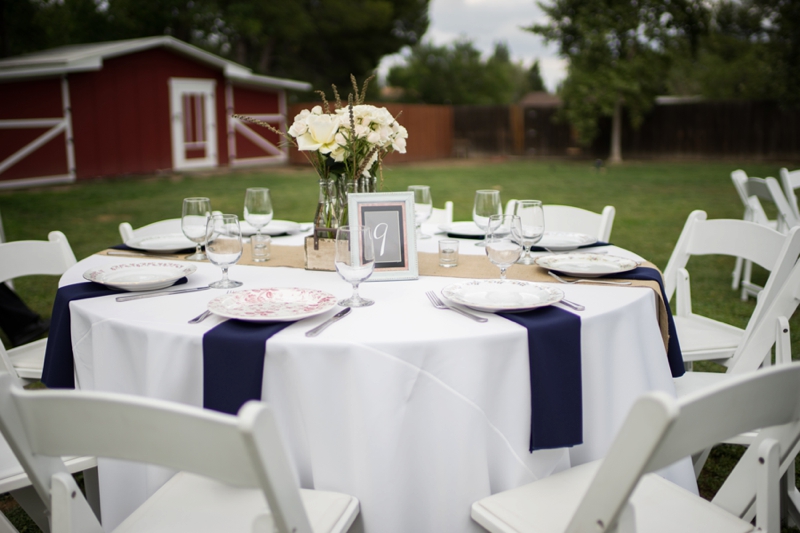 Pink & Navy Vintage Rustic Backyard Wedding via TheELD.com