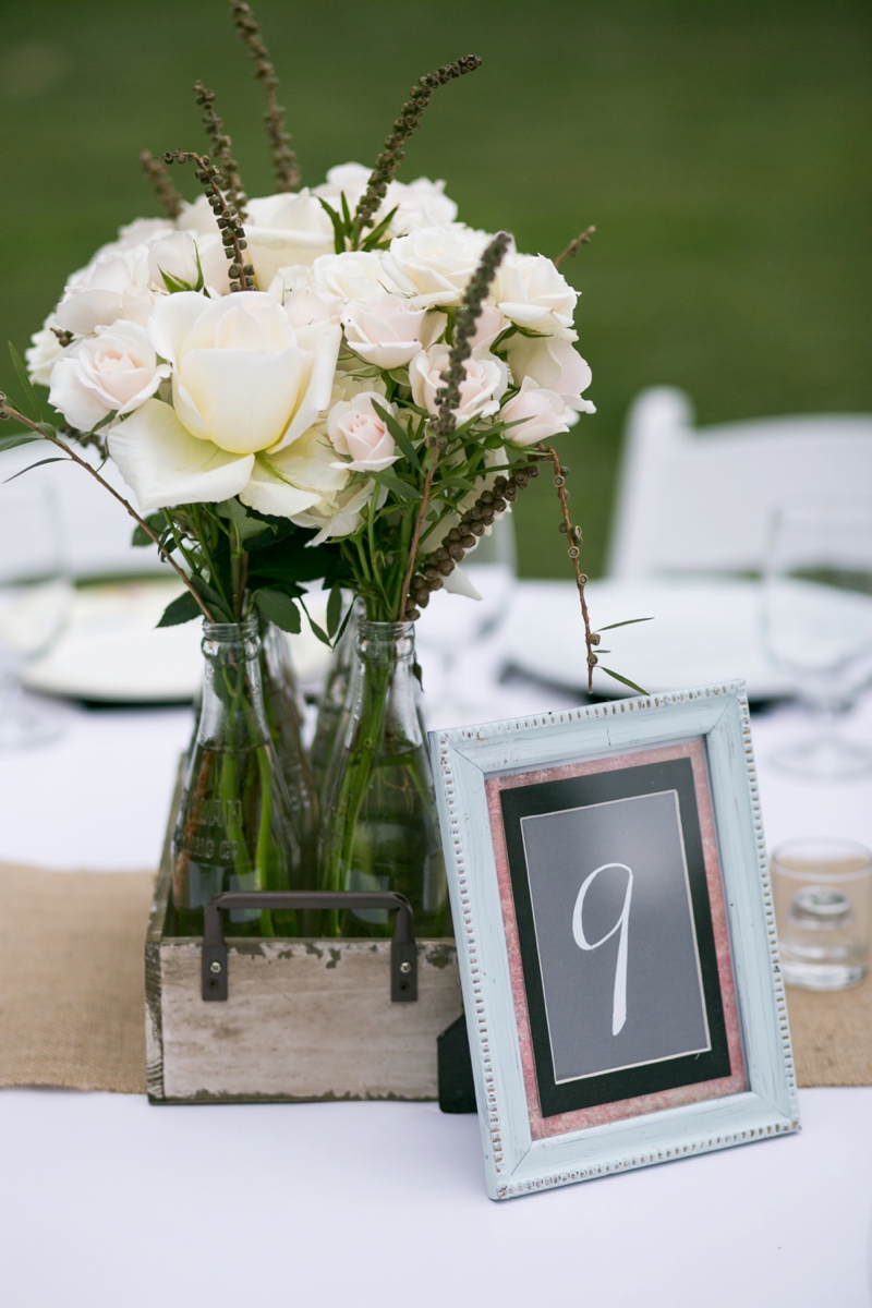 Pink & Navy Vintage Rustic Backyard Wedding via TheELD.com