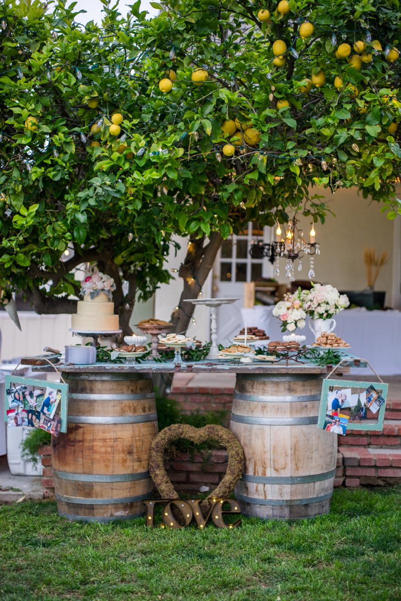 Pink & Navy Vintage Rustic Backyard Wedding via TheELD.com