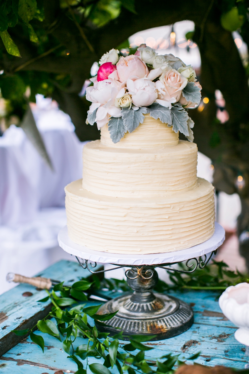 Pink & Navy Vintage Rustic Backyard Wedding via TheELD.com