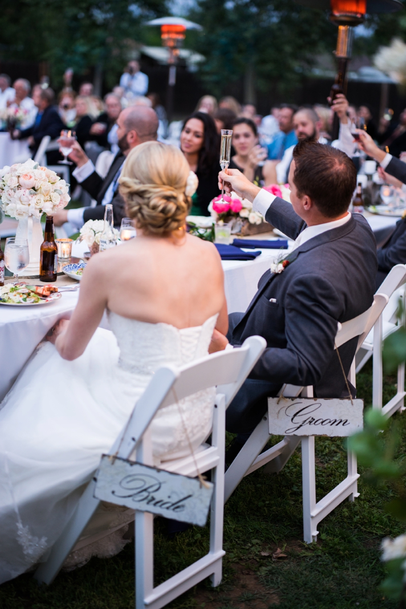 Pink & Navy Vintage Rustic Backyard Wedding via TheELD.com