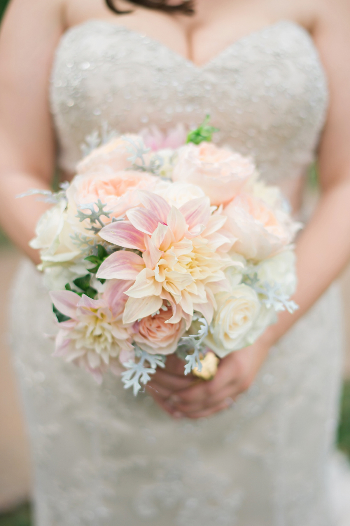 Romantic Peach & Gold Garden Wedding via TheELD.com