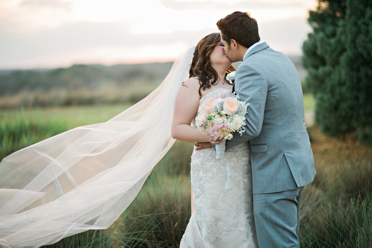 Romantic Peach & Gold Garden Wedding via TheELD.com