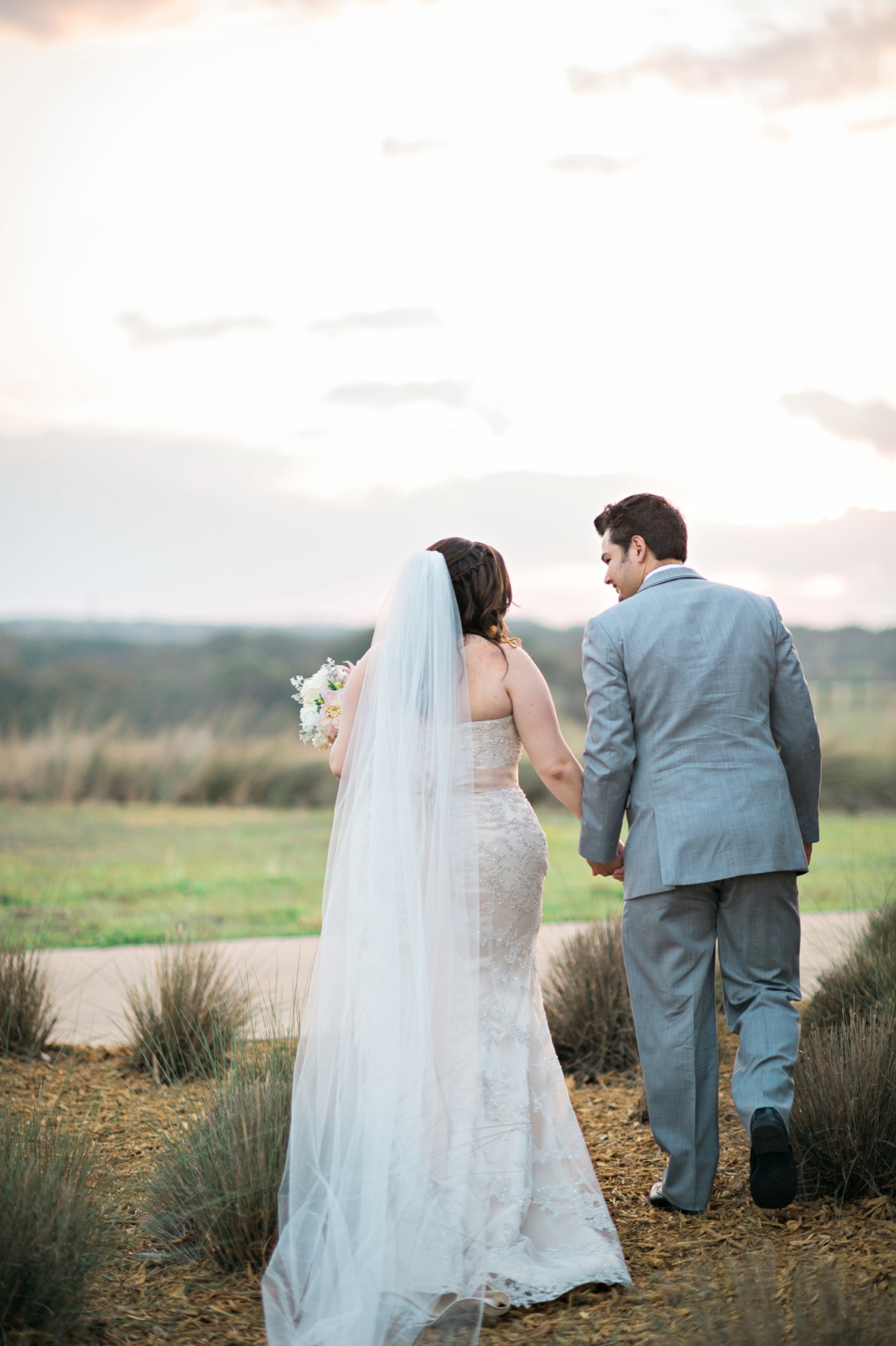 Romantic Peach & Gold Garden Wedding via TheELD.com