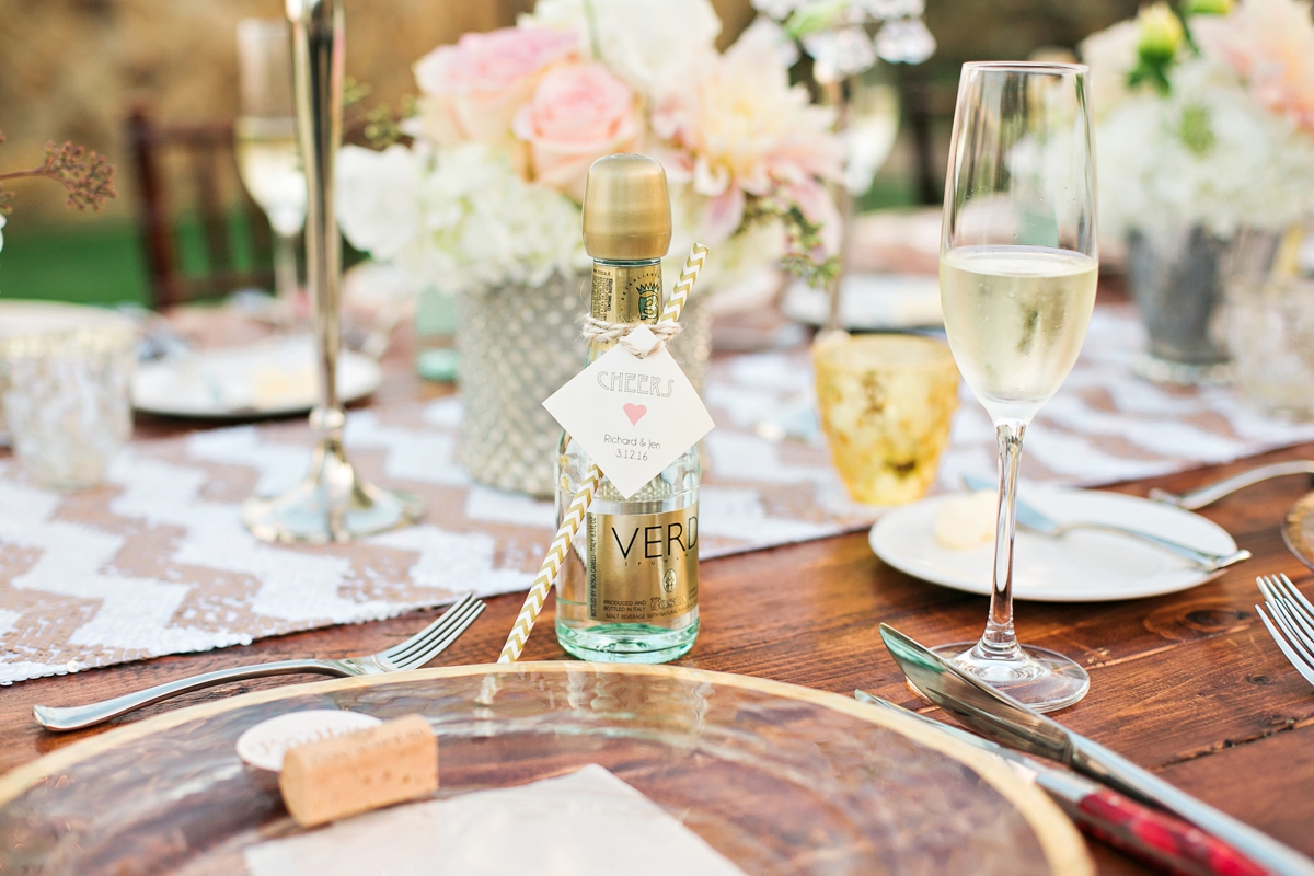 Romantic Peach & Gold Garden Wedding via TheELD.com