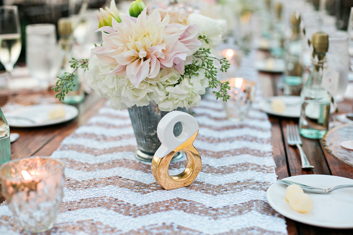 Romantic Peach & Gold Garden Wedding via TheELD.com