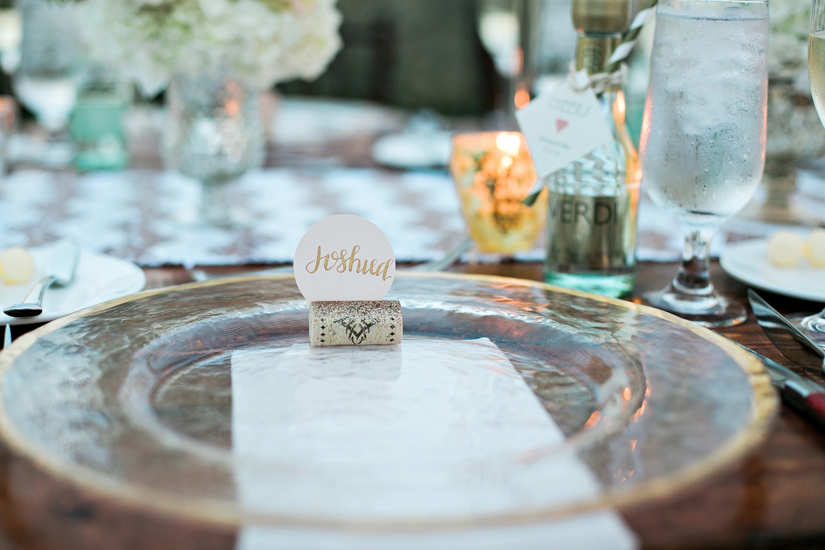 Romantic Peach & Gold Garden Wedding via TheELD.com