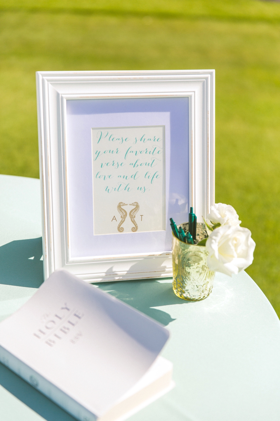 Aqua & White Oceanside Florida Wedding via TheELD.com