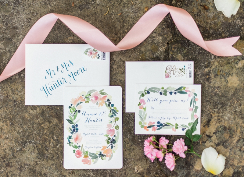 Elegant Peach and Teal Backyard Wedding via TheELD.com