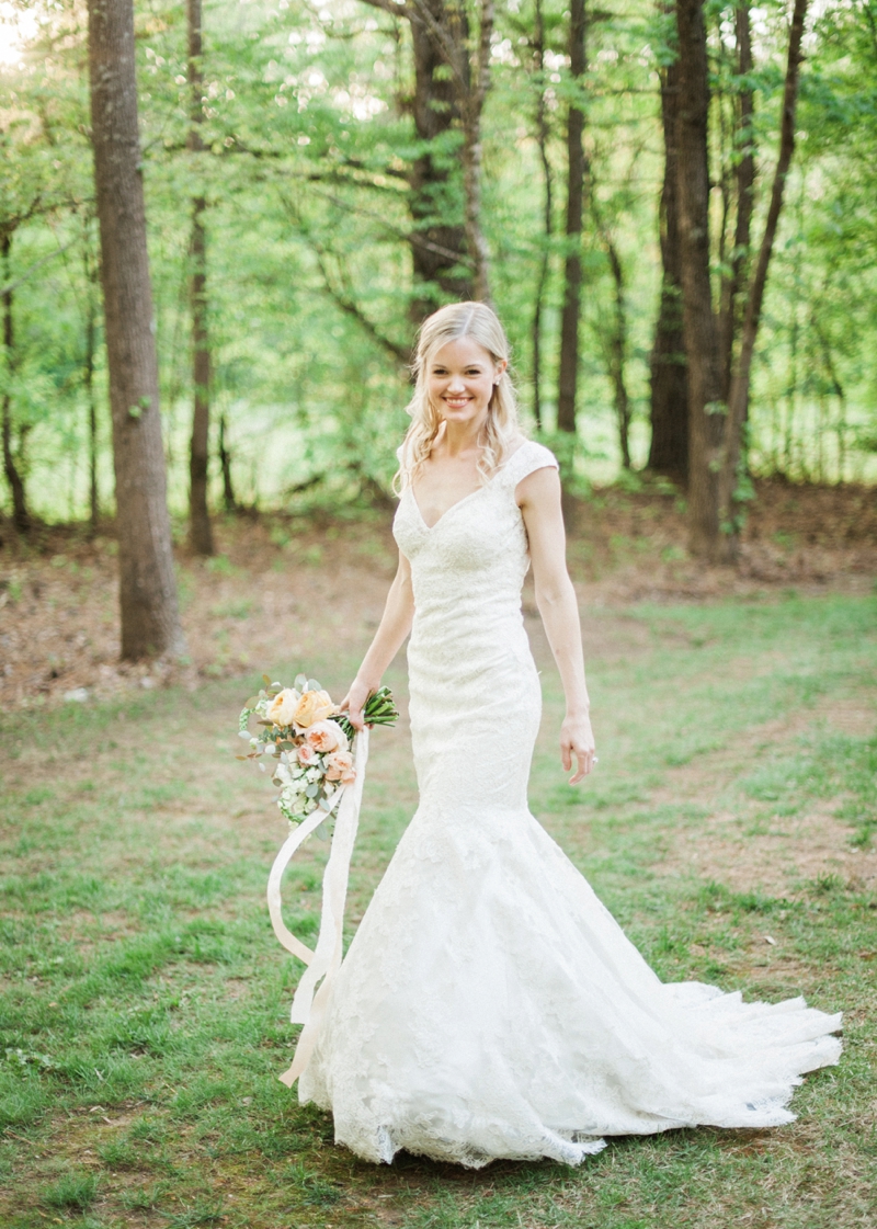 Elegant Peach and Teal Backyard Wedding via TheELD.com