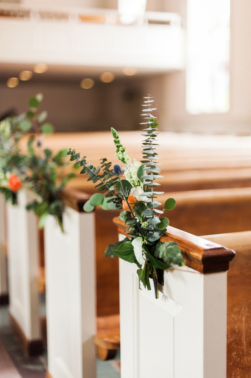 Elegant Peach and Teal Backyard Wedding via TheELD.com