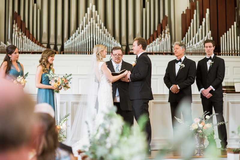 Elegant Peach and Teal Backyard Wedding via TheELD.com