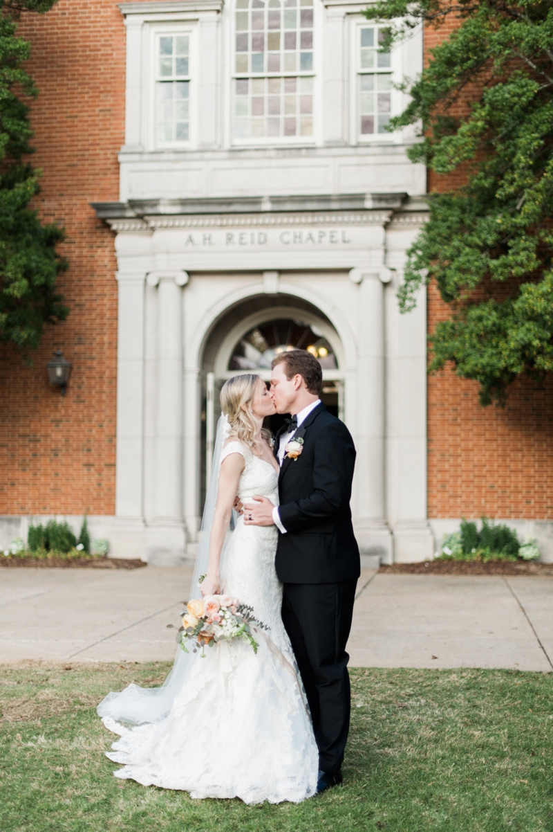 Elegant Peach and Teal Backyard Wedding via TheELD.com