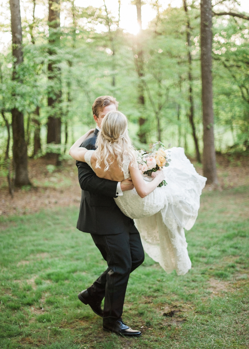 Elegant Peach and Teal Backyard Wedding via TheELD.com