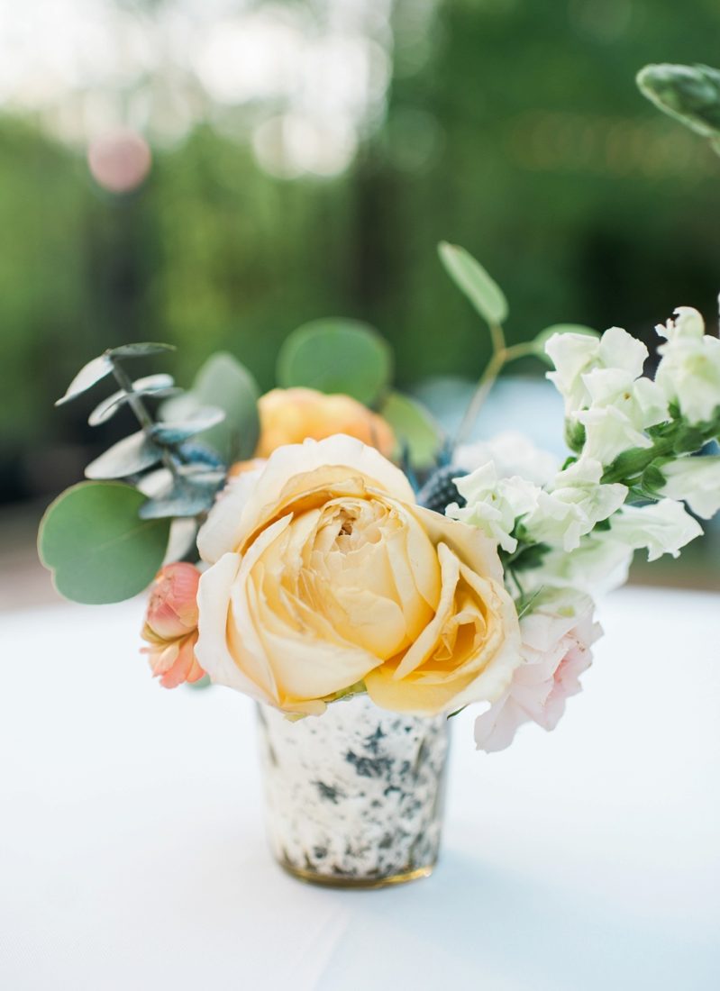 Elegant Peach and Teal Backyard Wedding via TheELD.com