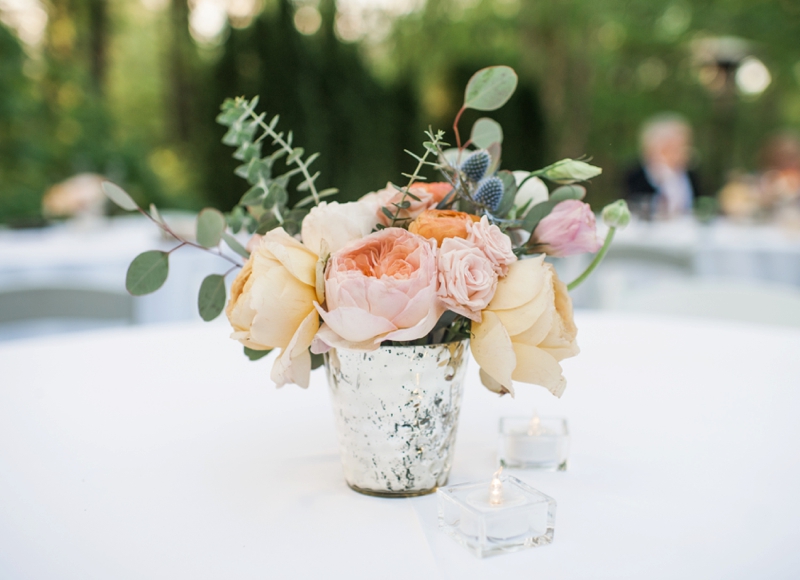 Elegant Peach and Teal Backyard Wedding via TheELD.com