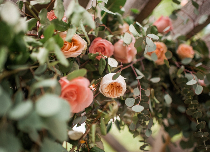 Elegant Peach and Teal Backyard Wedding via TheELD.com