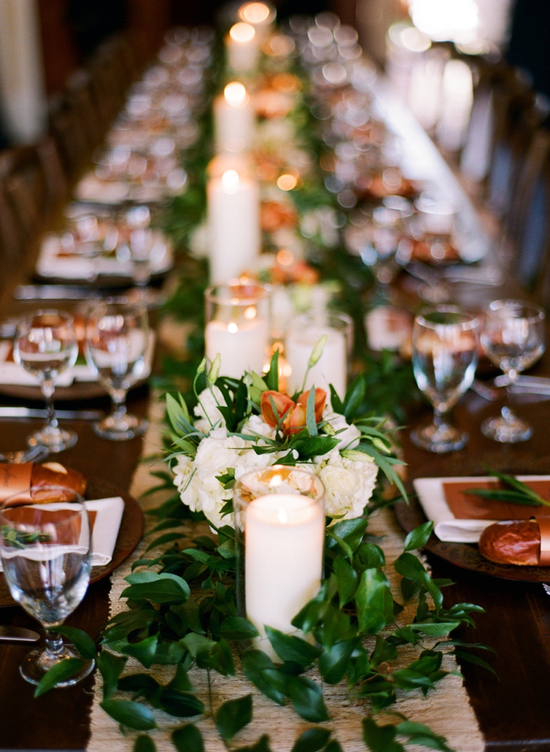 Intimate Copper and White North Carolina Wedding via TheELD.com