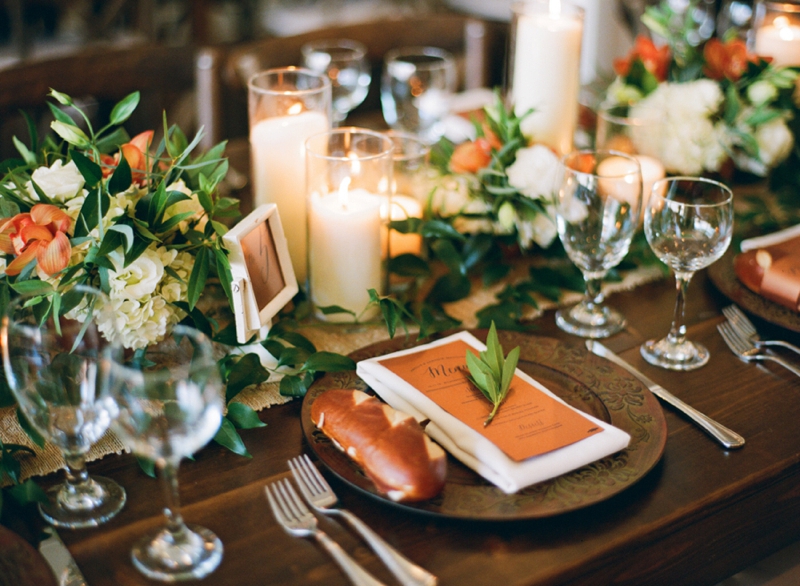 Intimate Copper and White North Carolina Wedding via TheELD.com