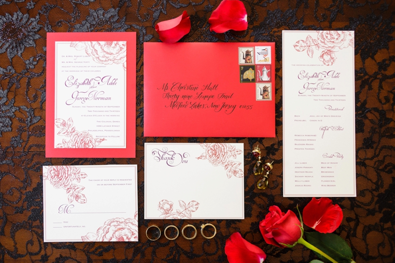 Elegant Red and Black Wedding Inspiration via TheELD.com