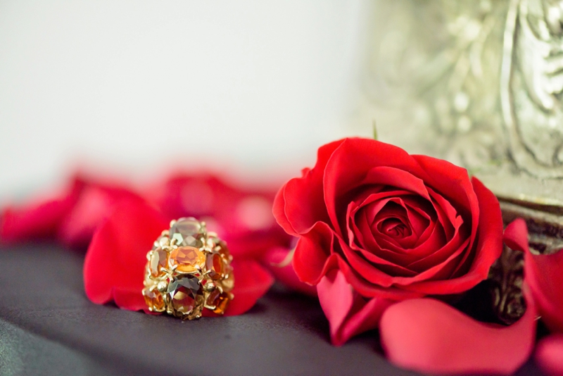 Elegant Red and Black Wedding Inspiration via TheELD.com