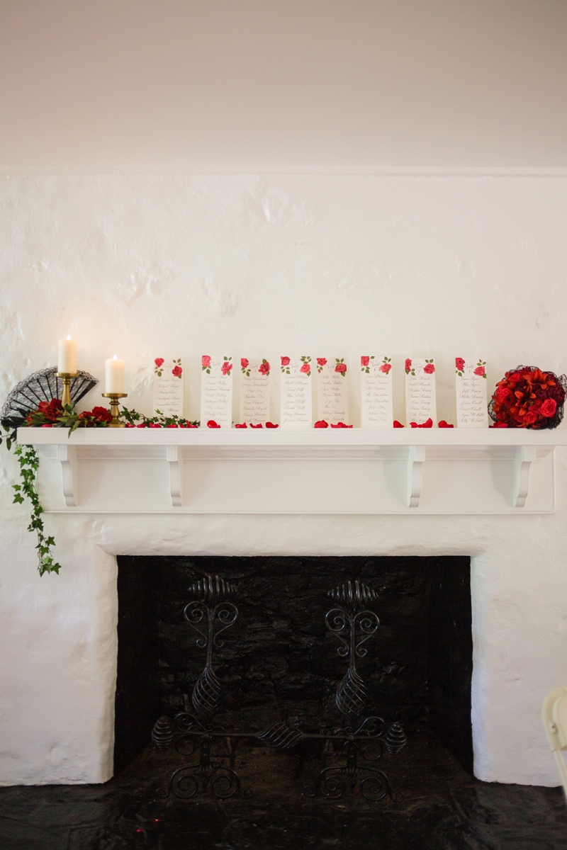 Elegant Red and Black Wedding Inspiration via TheELD.com