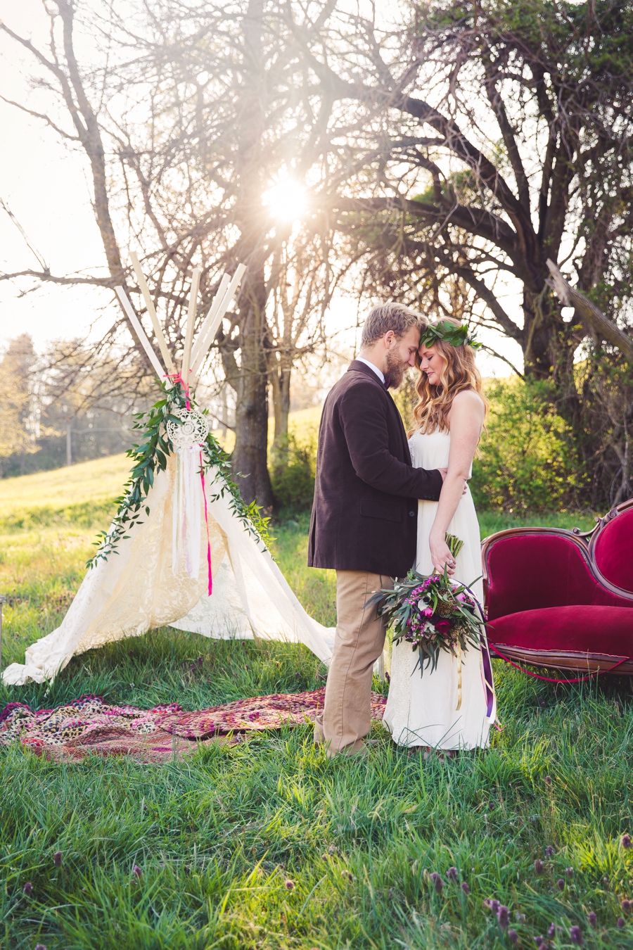 Colorful Rustic Boho Wedding Ideas via TheELD.com