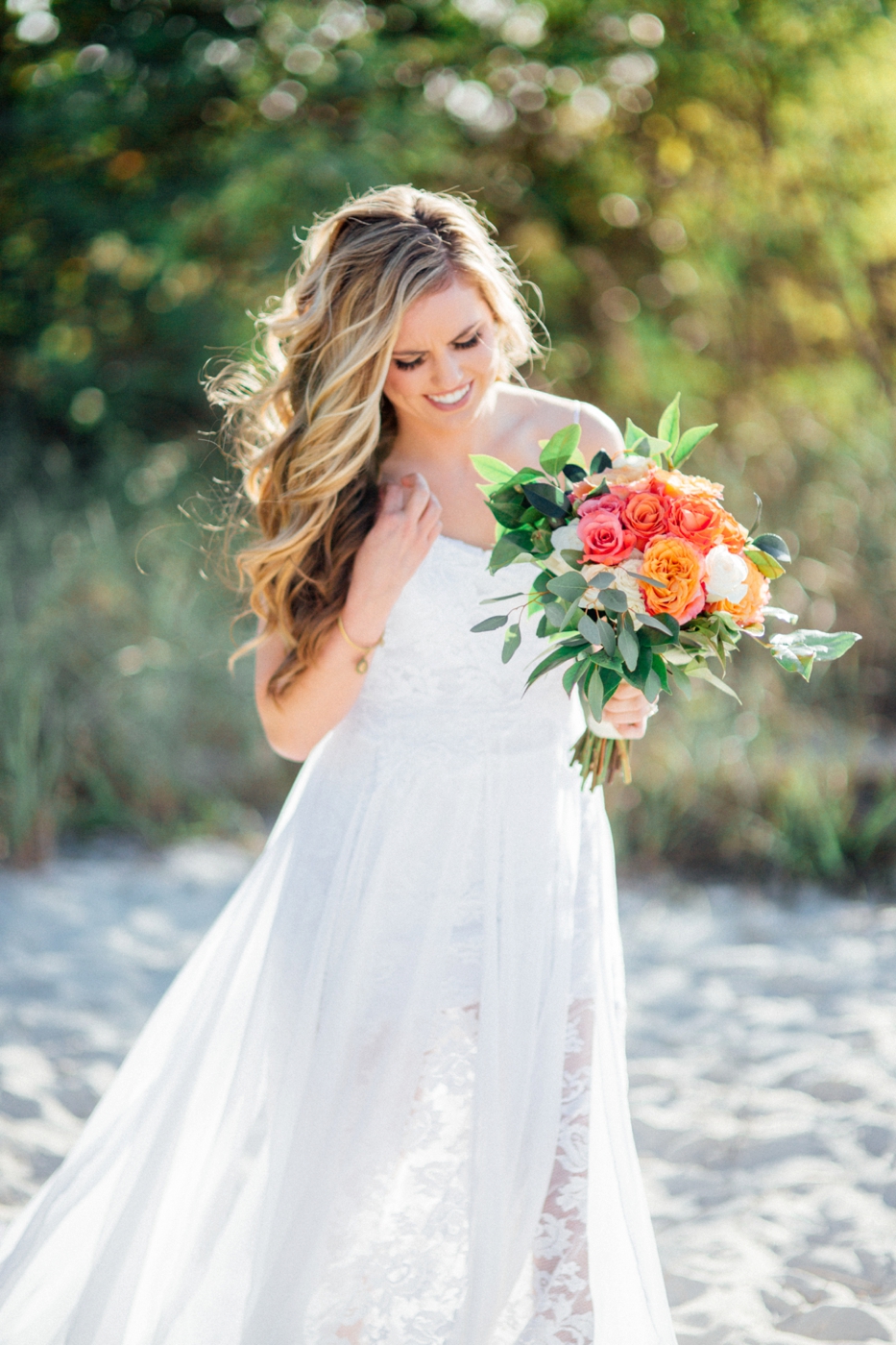 Bright Bohemian Beach Wedding via TheELD.com