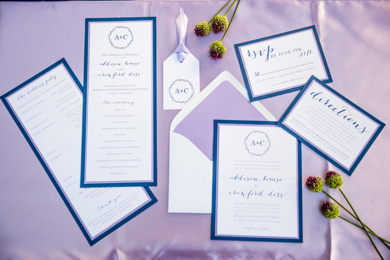 Romantic, Whimsical Navy and Lavender Wedding Ideas via TheELD.com