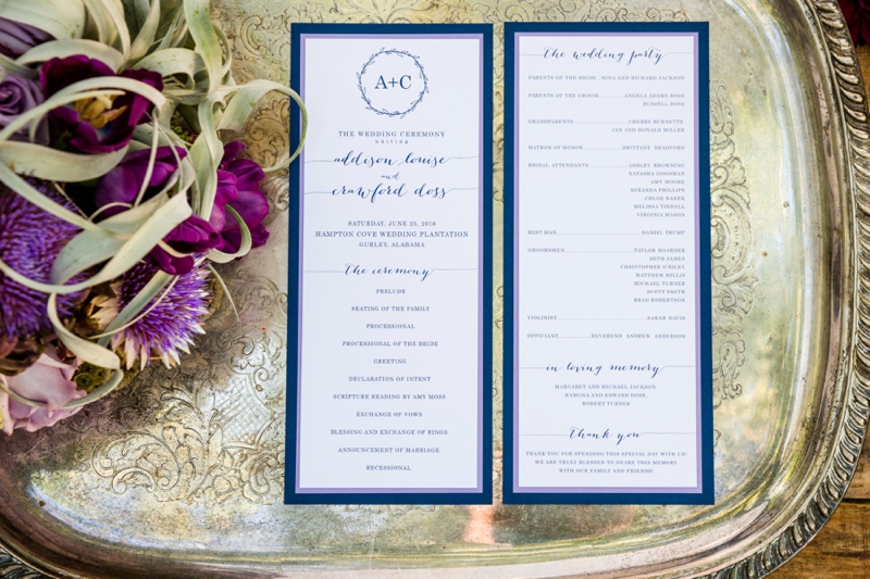 Romantic, Whimsical Navy and Lavender Wedding Ideas via TheELD.com