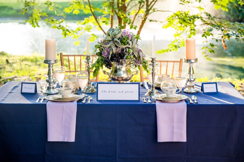 Romantic, Whimsical Navy and Lavender Wedding Ideas via TheELD.com