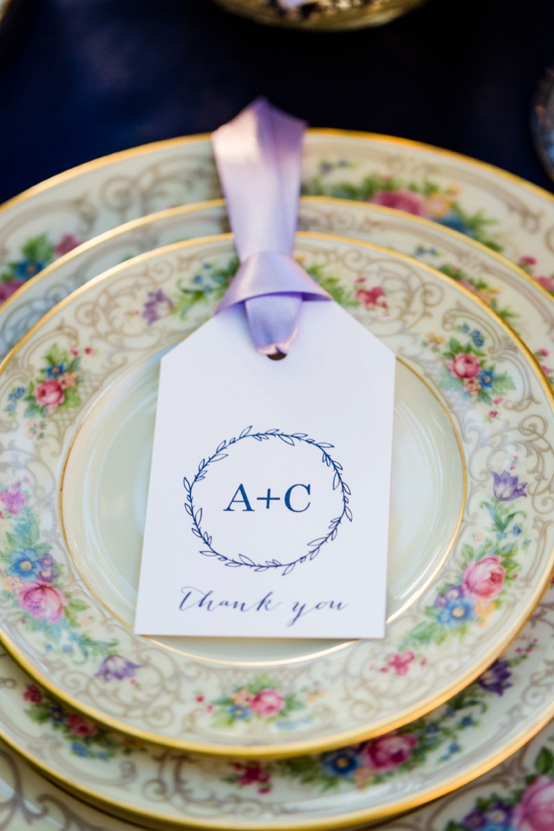 Romantic, Whimsical Navy and Lavender Wedding Ideas via TheELD.com