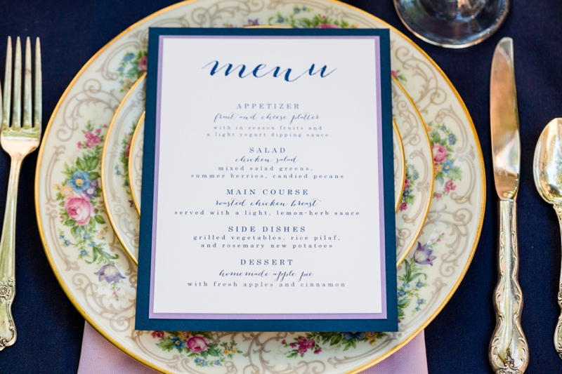 Romantic, Whimsical Navy and Lavender Wedding Ideas via TheELD.com