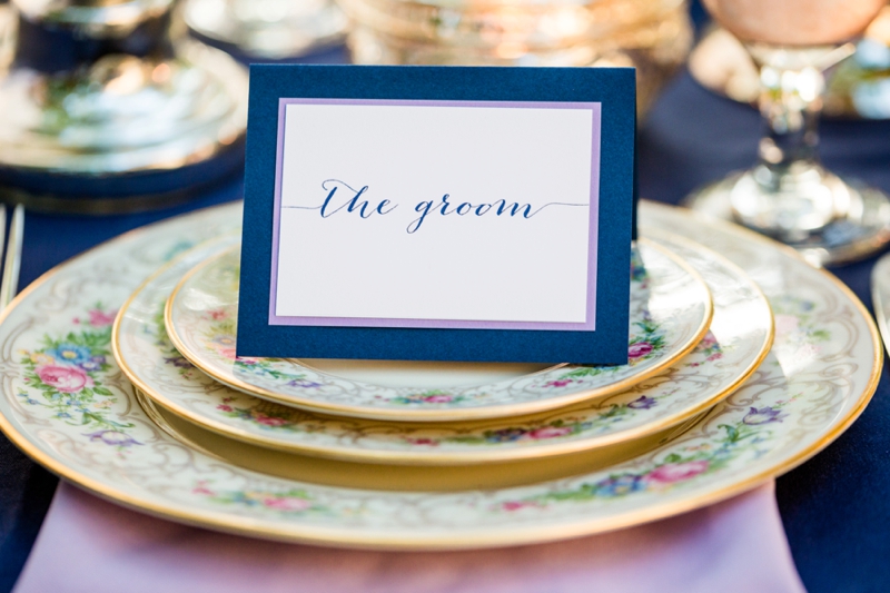 Romantic, Whimsical Navy and Lavender Wedding Ideas via TheELD.com