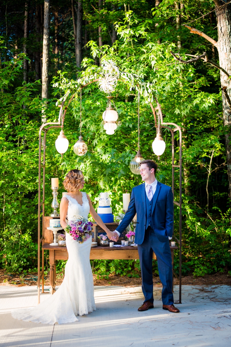 Romantic, Whimsical Navy and Lavender Wedding Ideas via TheELD.com