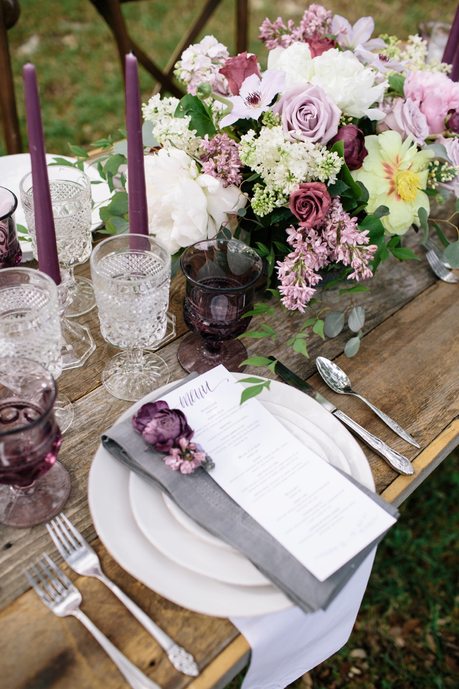 Romantic Lavender and Gray Wedding Ideas via TheELD.com